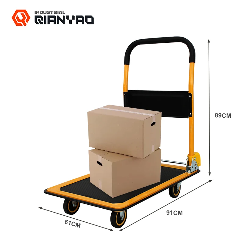 Factory Wholesale Industrial warehouse foldable platform hand truck trolley hand carts