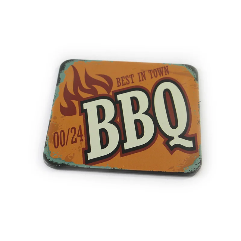 Custom Printing Round square Metal Tin Coasters Sets with Cork Bottom for Beer Promotion