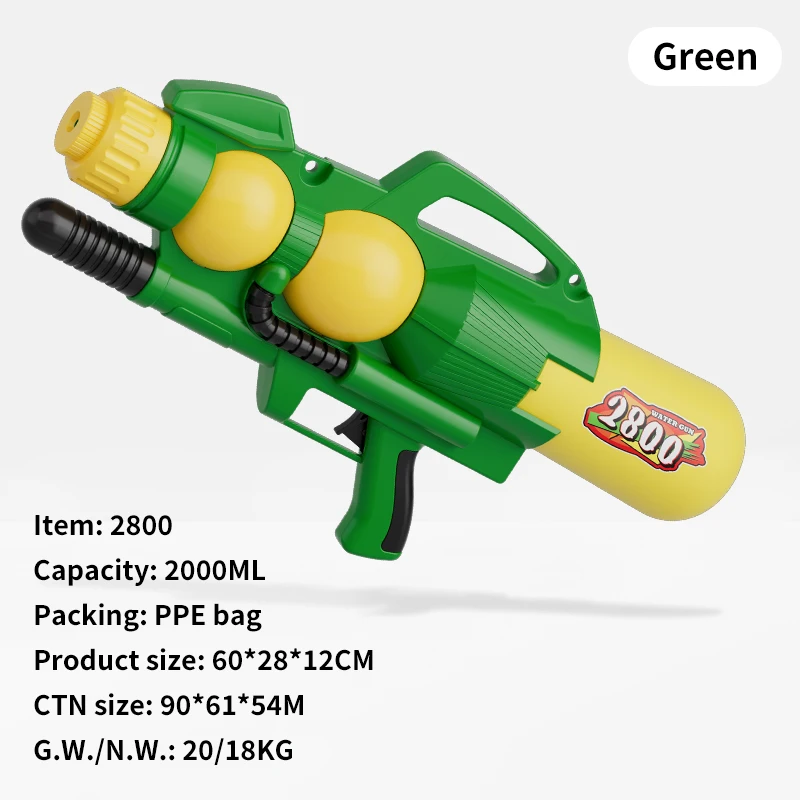 Hot Colorful Hand Pump Plastic Bottle Water Gun Red Cool Jet Toy Unisex Large Capacity Gatling Water Gun Toy Blaster For Kids