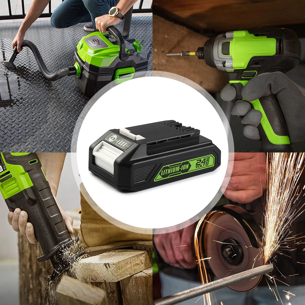 ODM OEM Replacement Greenworks 24V Battery Lithium Battery Compatible with Greenworks 24V 48V Tools