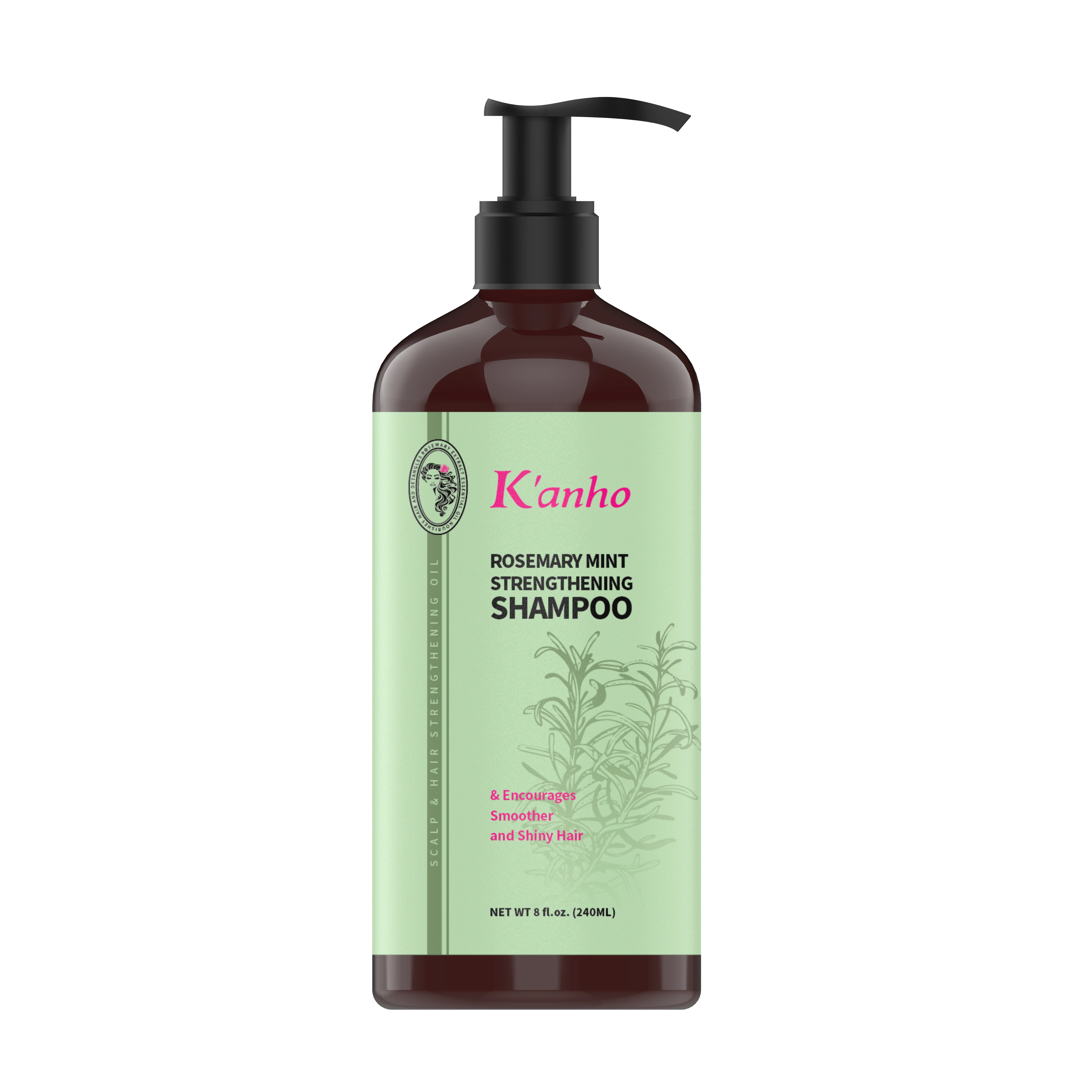 Kanho 240ml Rosemary Mint Strengthening Shampoo Infused with Biotin, Cleanses and Helps Strengthen Weak and Brittle Hair