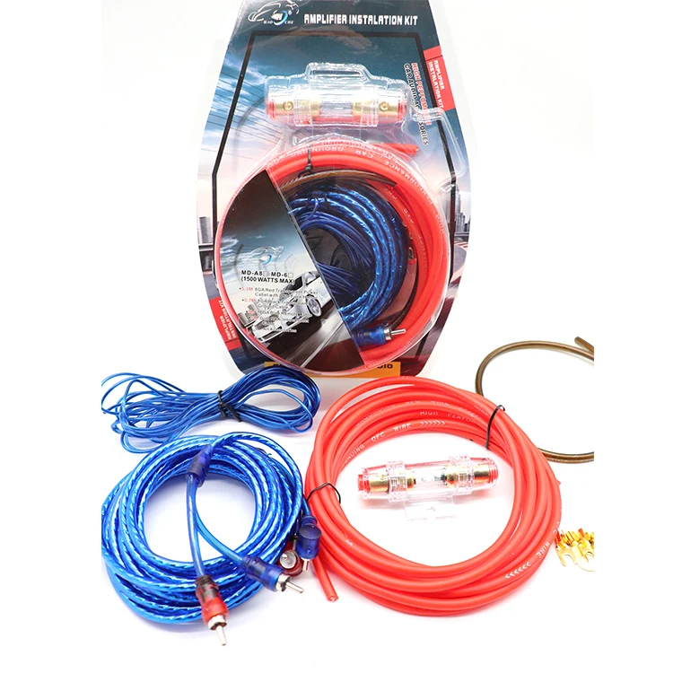 Car Audio Wire Wiring 1500W Amplifier Subwoofer Speaker Installation Kit 10GA Power Cable