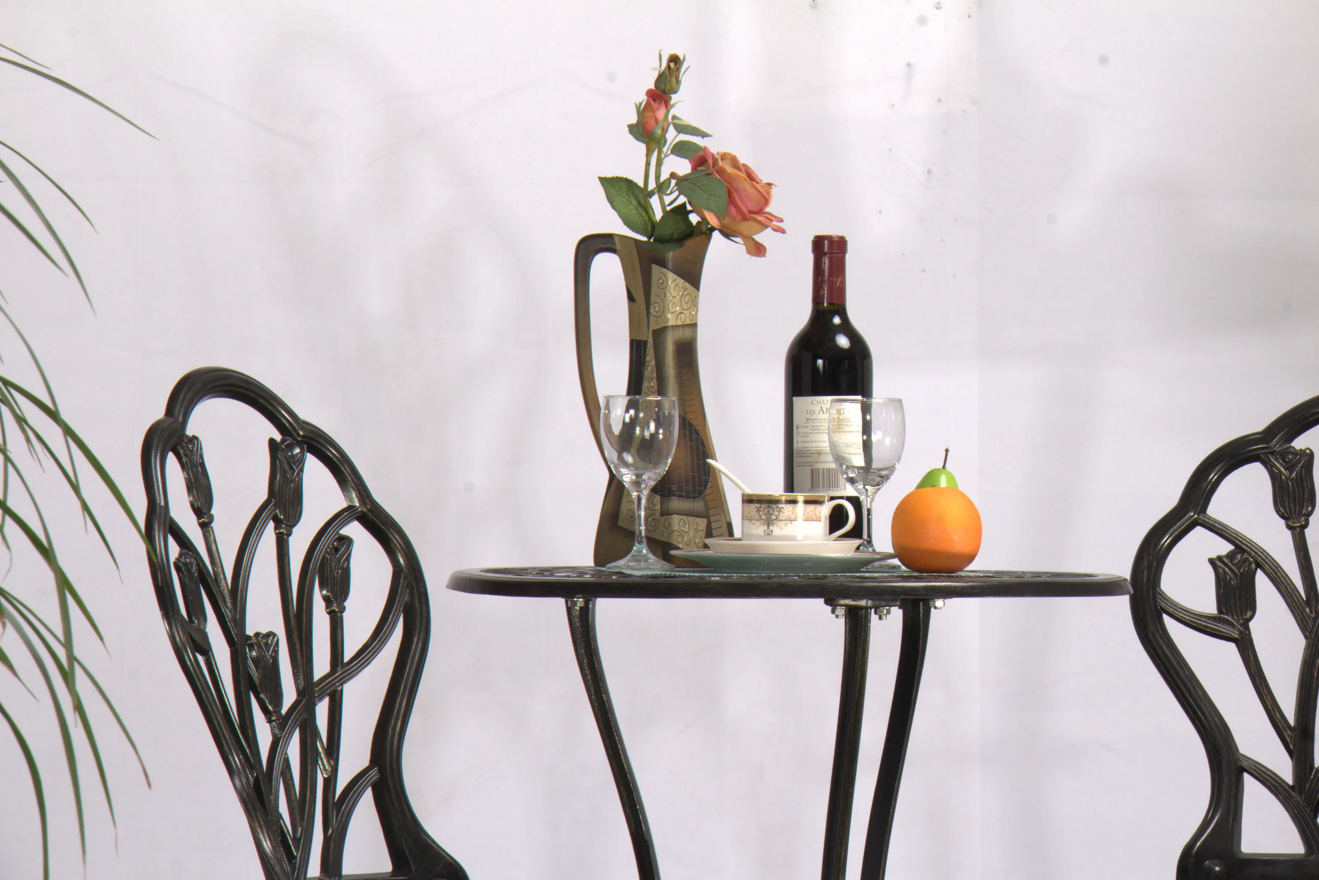 Best sale 3 pcs patio set outdoor cast aluminum garden furniture for 2 people use