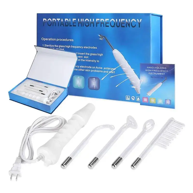 Handheld Acne Treatment Facial Lift Skin Tightening 4 in 1 High Frequency Skin Therapy Machine Skin Therapy Wand