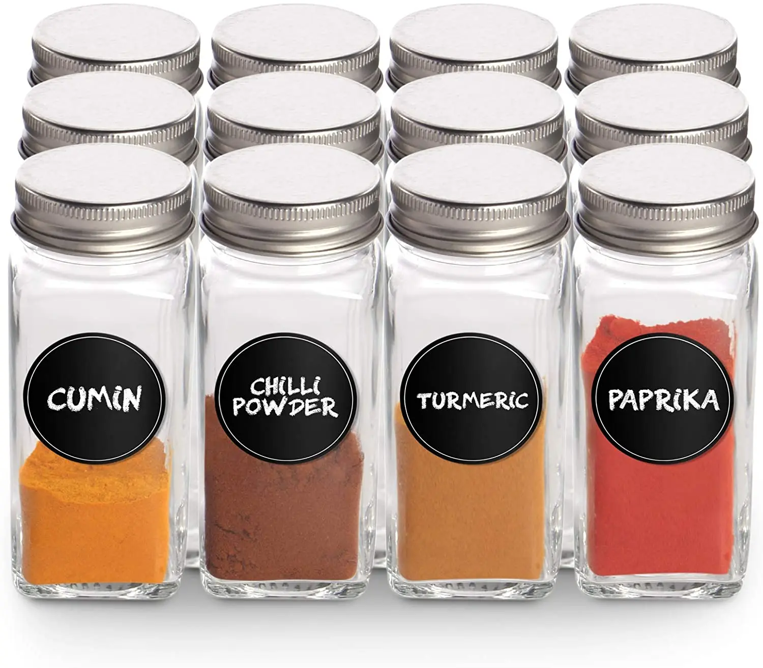 4Oz 120Ml Empty Square Kitchen Storage Salt Pepper Container Seasoning Bottle Glass Spice Jar With Lids In Bulk
