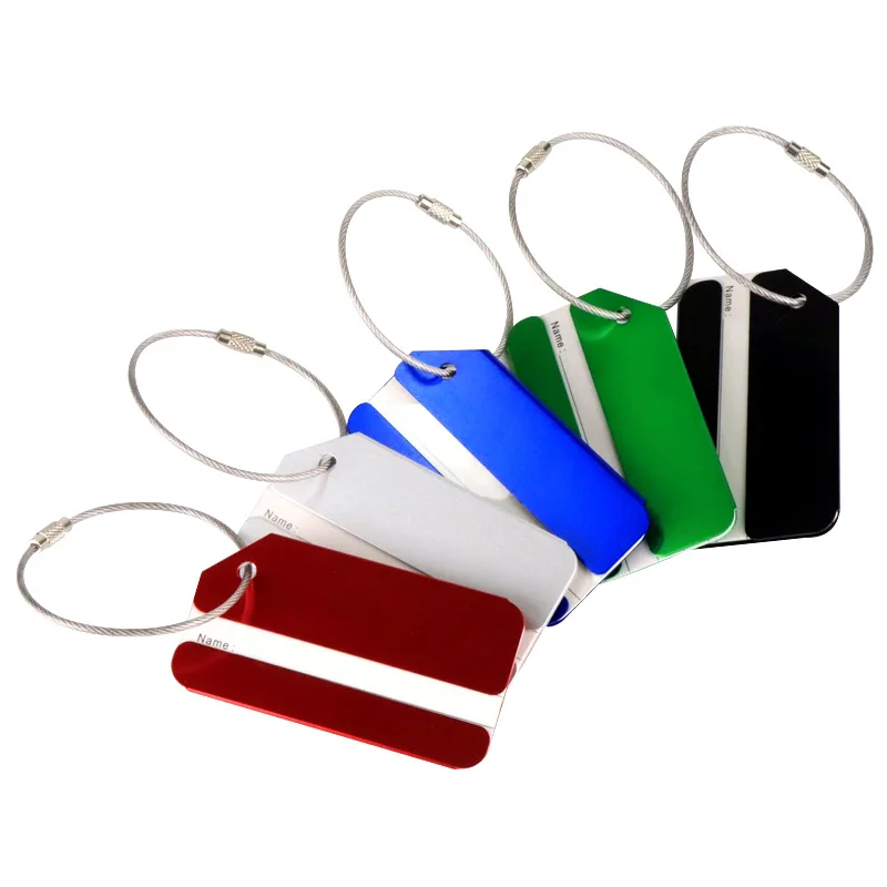 Promotional Gift Square Metal Luggage Tags Aluminum Alloy Travel Airplane Luggage Tag Custom Logo ID Card Boarding Passes Label