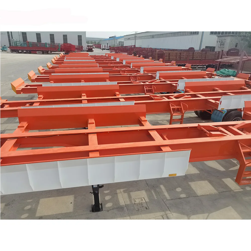 Factory Tri-Axle 20ft 40ft 45ft Ship Container dock skeleton bomb cart terminal port using Semi Trailer