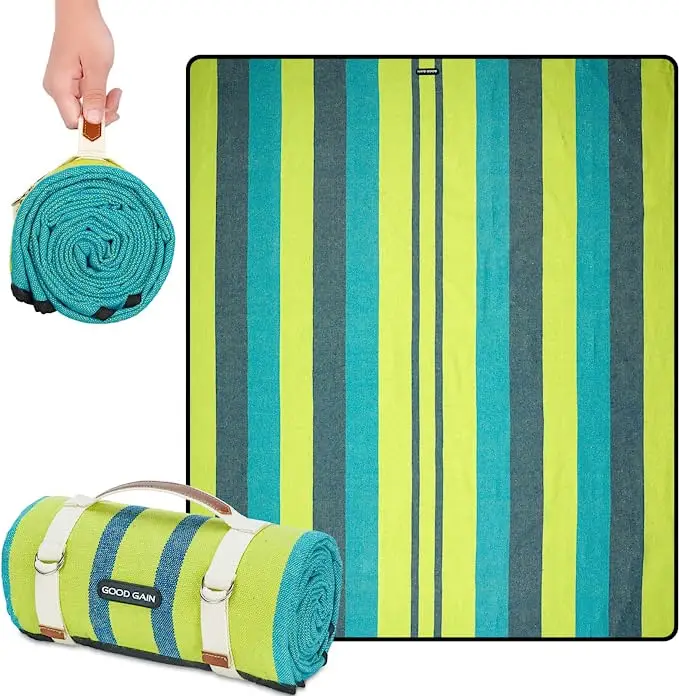 2x2.1m Waterproof Pocket Beach Blanket Folding Camping Mat Mattress Portable Lightweight Mat Sand Beach Mat
