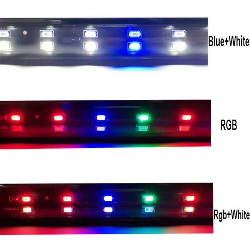 ZAOHETIAN Remote control wide angle three rows of bead glass tube fish tank lights