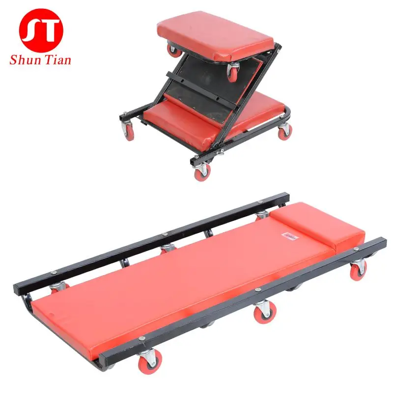 36 40 Inch  Fold Car Creeper 110 KG Heavy Duty Plastic Low Profile Automotive Car Repair Creeper Tools With Wheels