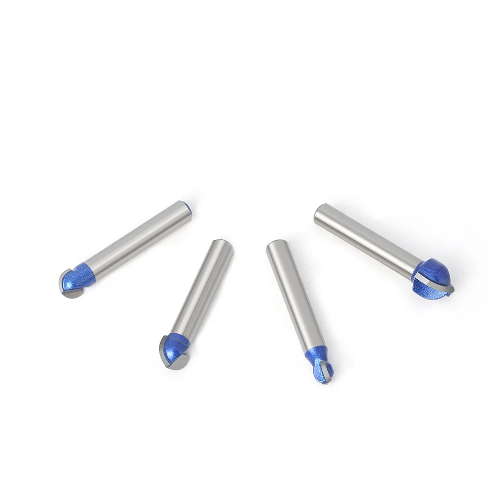 6mm professional woodworking round bottom digging milling cutter edge trimming machine end mill cnc router tool