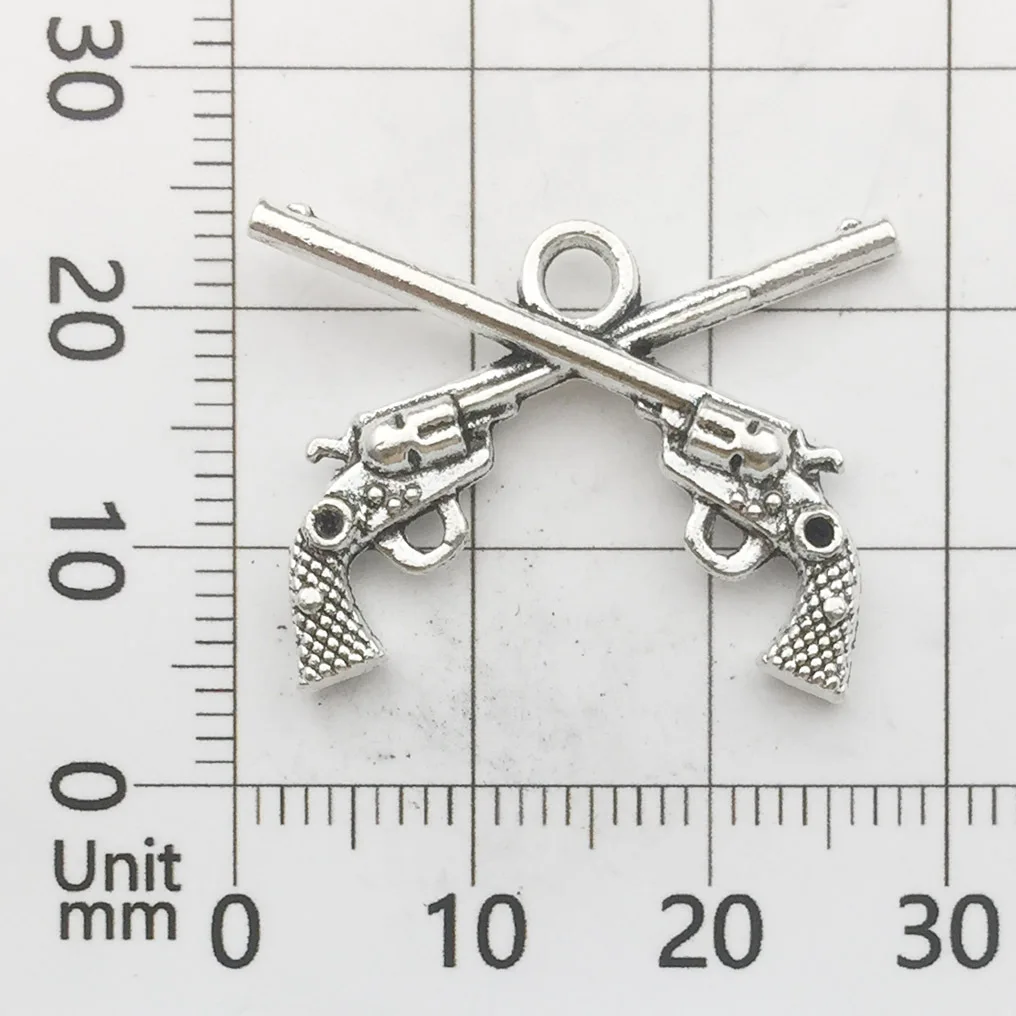 Manufacturers Wholesale DIY vintage alloy jewelry accessories silver guns weapons bullets necklaces bracelets pendants