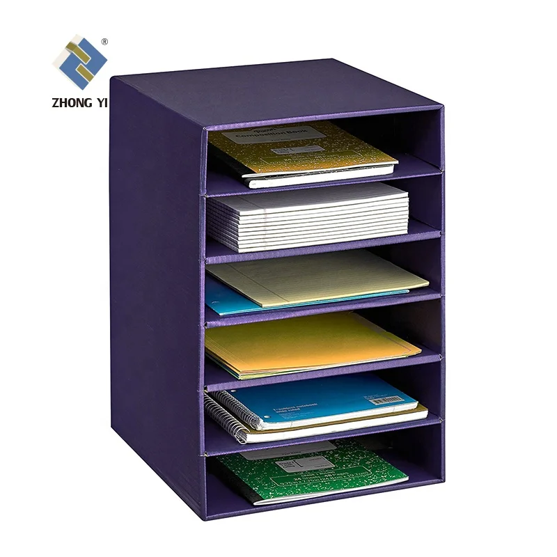 Foldable Desk Tiers Office Student Comic Book File Storage Box Stand Rack/ Cardboard Storage Holder Display Shelf  for Children