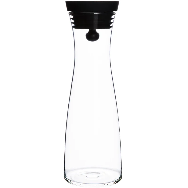 wholesale heatresistant glass pitcher water carafe decanter with stainless steel flow lid