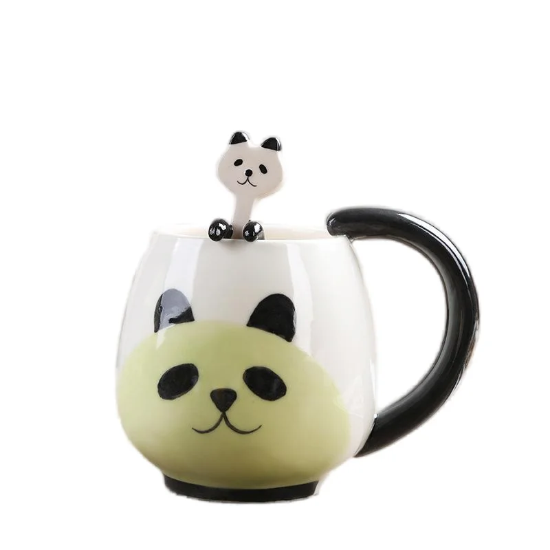 GZYSL Custom Logo Japanese Style Cartoon Animal Ceramic Mug with 3D Frog Lid  Porcelain Animal Milk Cup Ceramic Coffee Mug