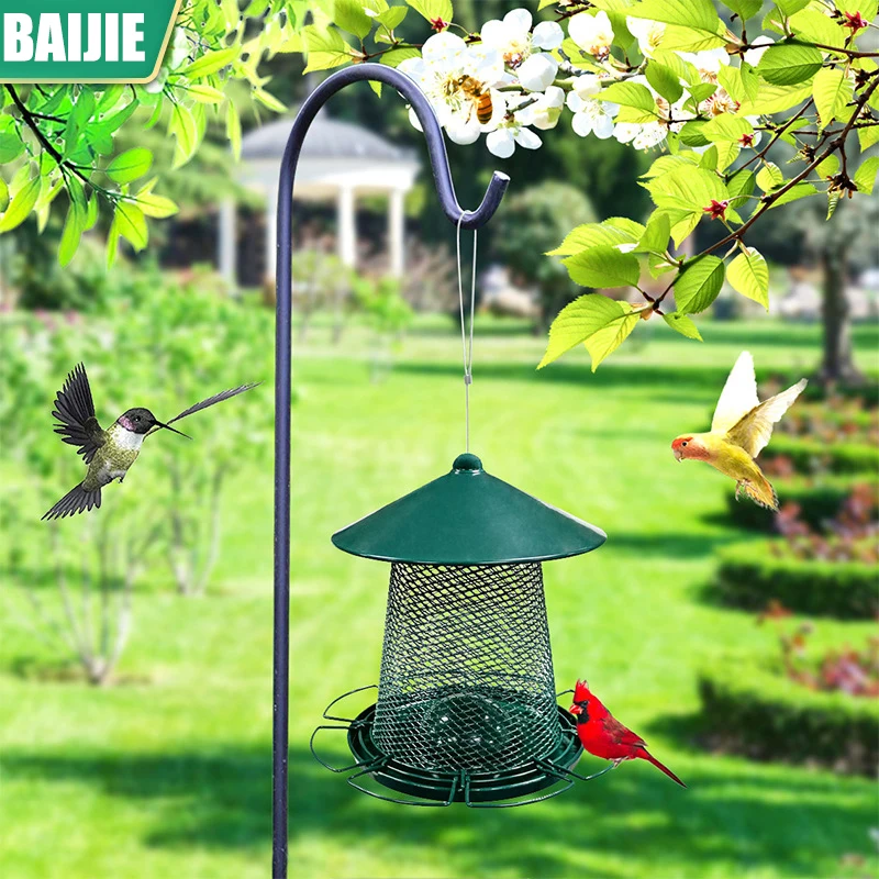 No Squirrel Metal Outdoor Hanging Automatic Wild Bird Feeder Easy to Fill Wire Squirrel Proof Bird Feeder