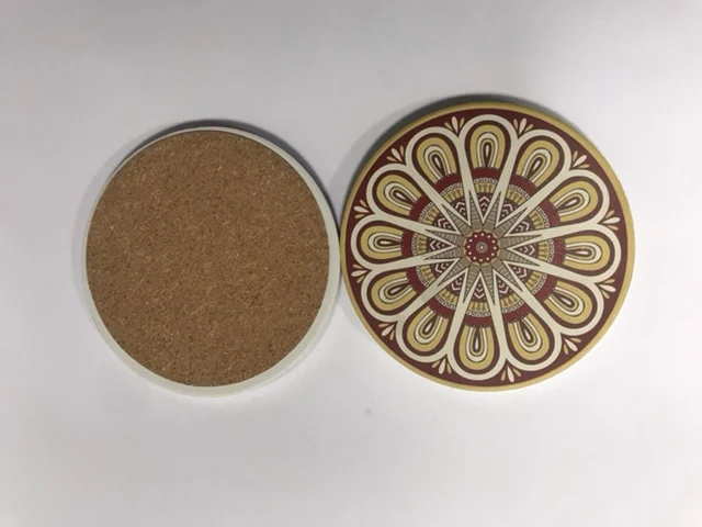 China factory 90mm hot sale round shape custom logo ceramic coaster