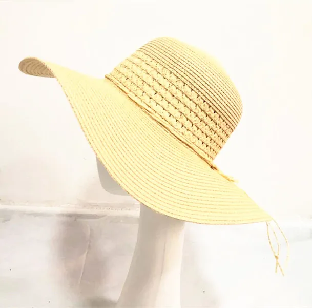 Floppy Straw Hat Large Brim Sun Hat Women Summer Beach Cap Big Foldable Fedora Hats For women Girls