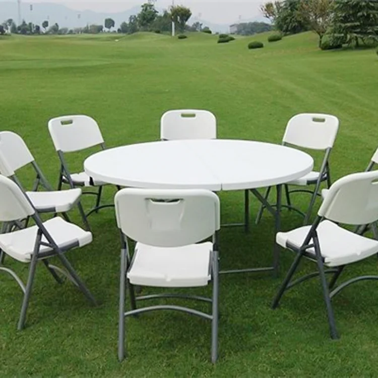 Wholesale 6ft fold in half round plastic folding outdoor banquet table for events wedding