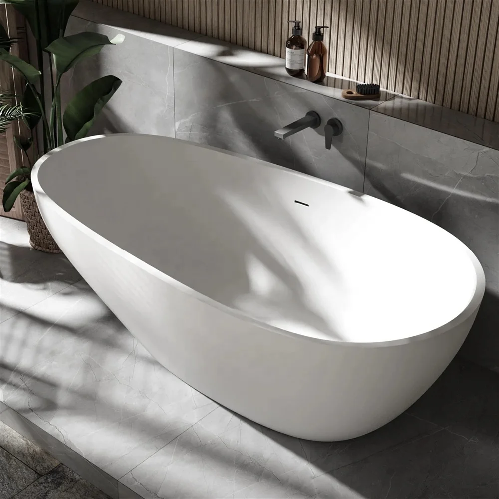 Customize Size Repairable CUPC Bath Tub Adult Luxury Soaking Solid Surface Freestanding Bathtubs