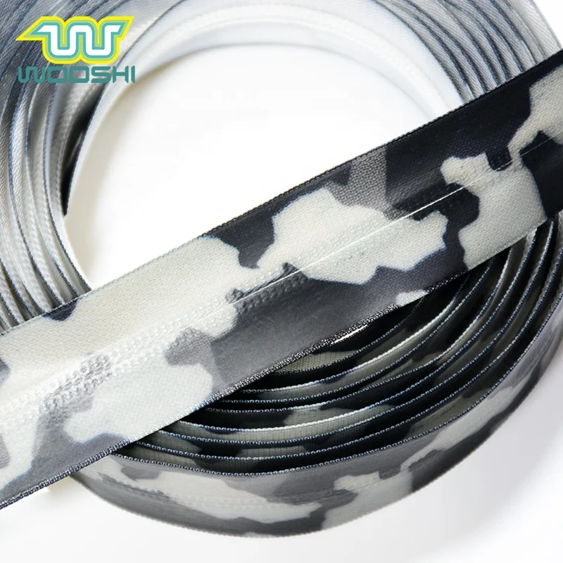 High Quality Printed Nylon coil Zipper TPU Water Resistant Invisible Zipper Roll For Sports Coat