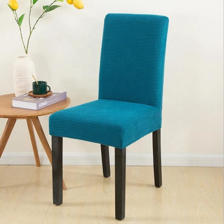 New solid color Japanese corn velvet seat cover dining chair office elastic dustproof seat cover simple seat cover
