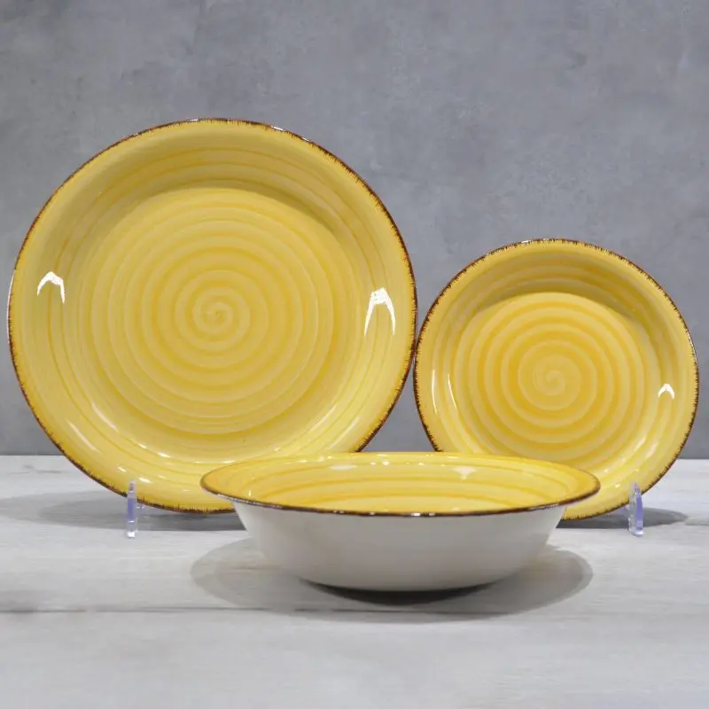 Sample Available Wholesale Stoneware Handpainted Dinner Bowl Set Dinnerware Sets Luxury Ceramic Tableware Set