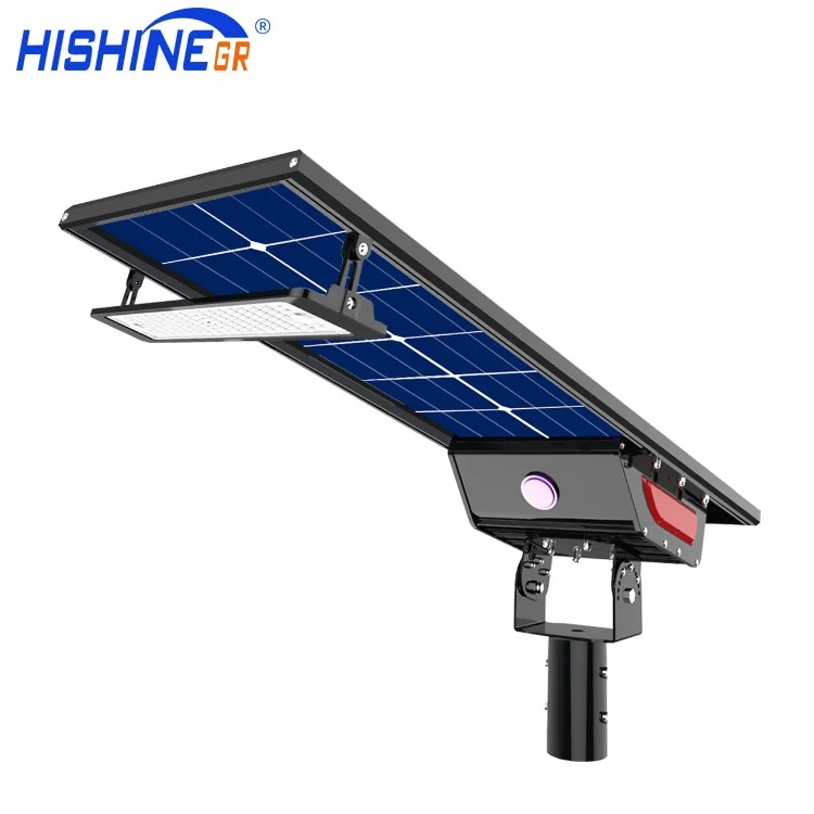 Hishine 80W 180LMW Solar Street Light 5 Years Warranty LED Solar Street Lights Outdoor Led Street Light with Solar Panel