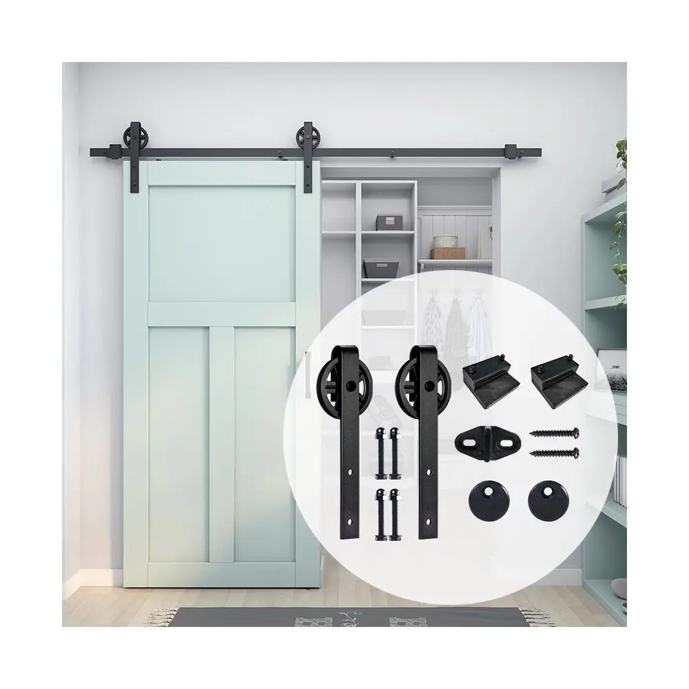 Customization Waterproof Modern Style Hardware Slide Rail And Hardware Kit Wooden Doors Sliding Barn Door Hardware Kit