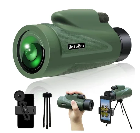 Large Field of View 12X50 Monocular Outdoor Camping Travel Hunting  FMC Telescope with Tripod MobilePhone Holder Watching Bird