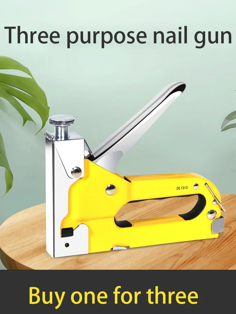 3 In 1 Heavy Duty Nailing Tacker Gun Woodworking Tool For Wood Upholstery Fixing Decoration Carpentry Furniture Hand Staple Gun
