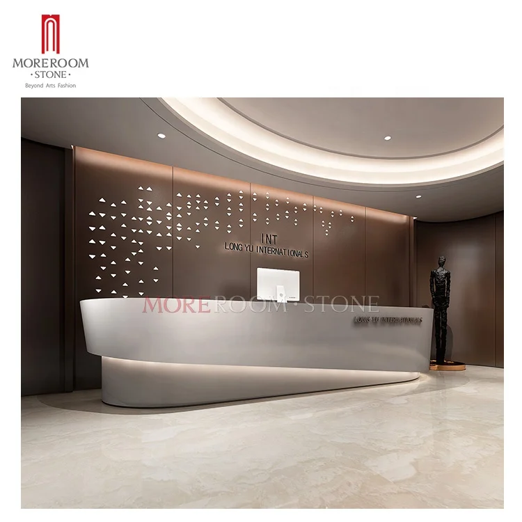 100% Corians Acrylic Solid Surface Office Reception Desk