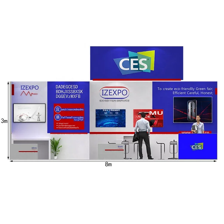 IZEXPO 30mins quick build 4*8m modular display booth exhibition stand exhibition design show exhibition