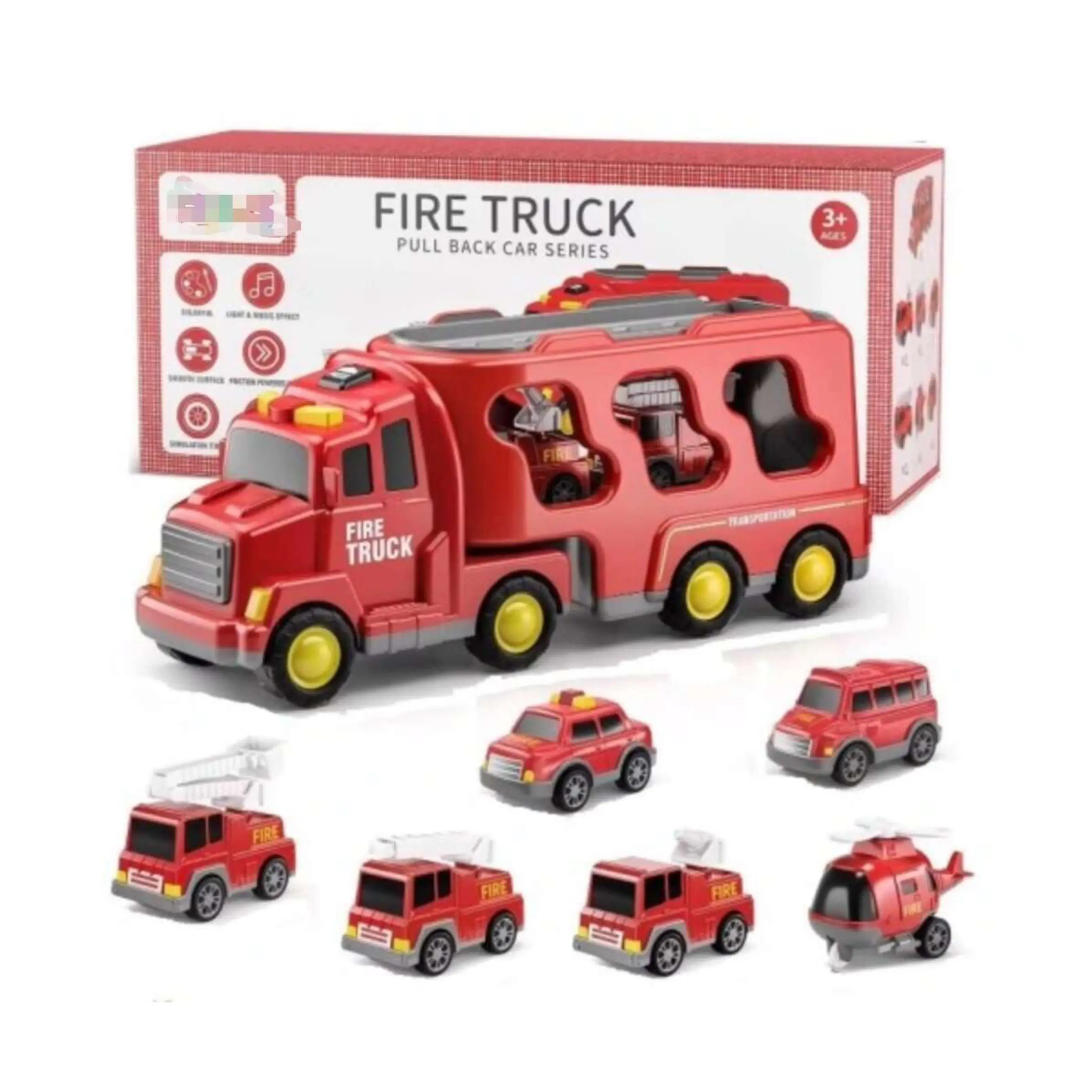 Amazon Hot Selling Construction Toy Cars And Trucks 5-in-1Truck Toys for Kids Toddlers Friction Power Vehicles