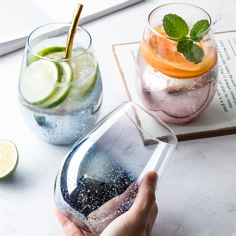 
Special Design Starry Sky Creative Double Glass Cup Carton Price Opener Wine Bottle 