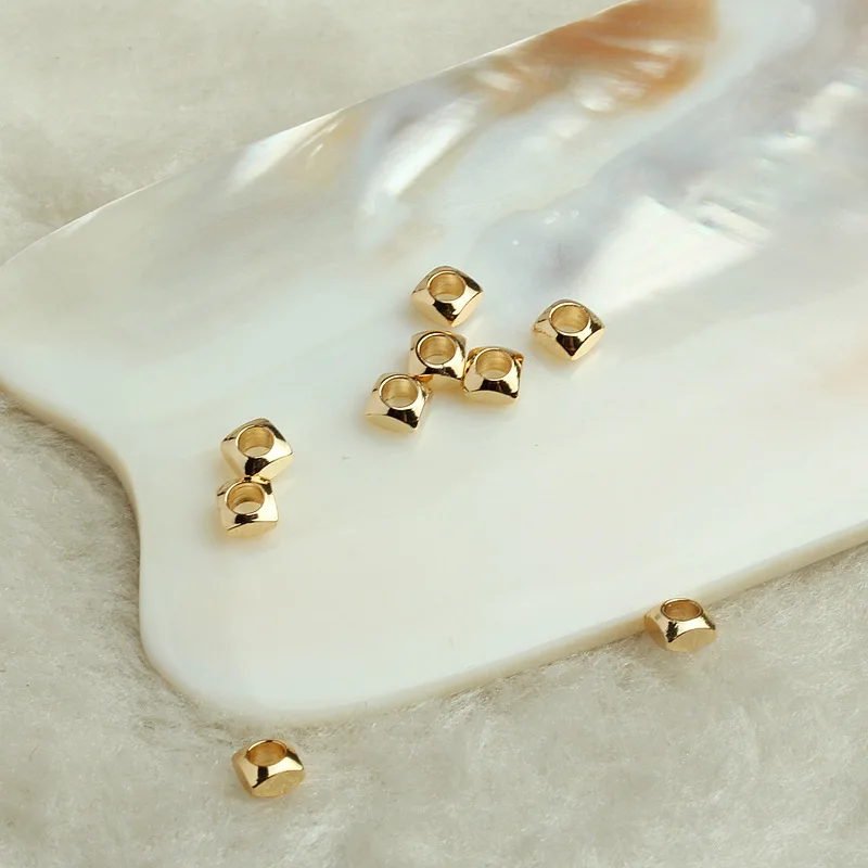 2405 tenglong 14k сумка золотого цвета с большими отверстиями плоские бусины Сделай Сам ювелирные изделия ручной работы аксессуары для кожаной веревки фиксированные Ретро коврик