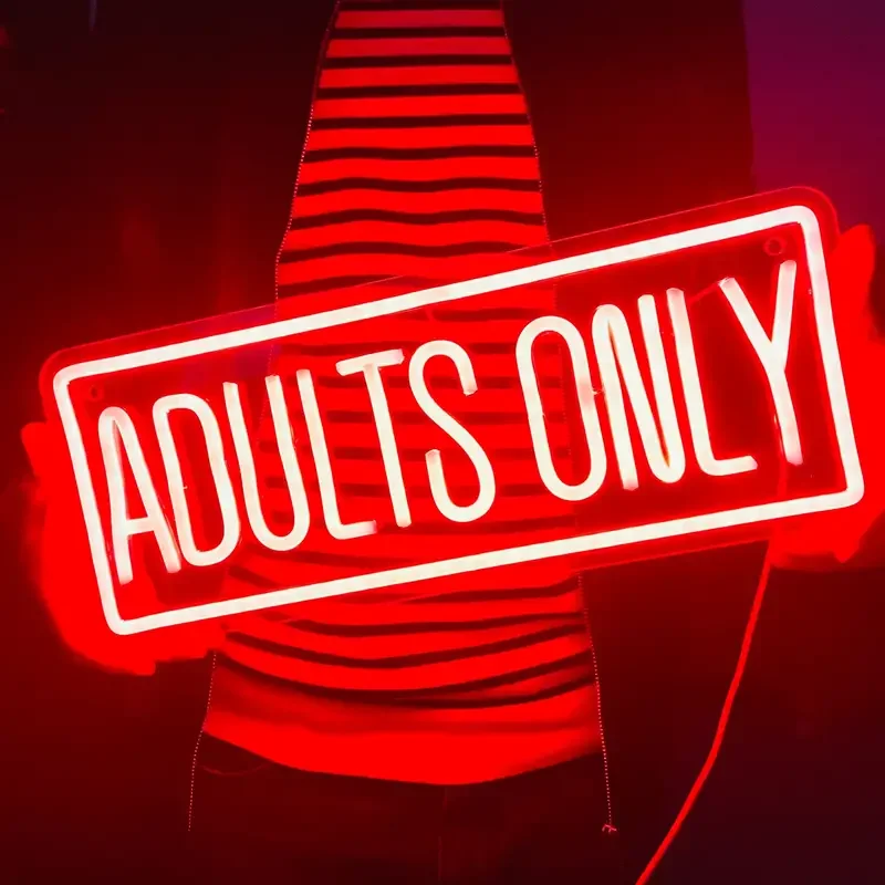 USB Powered Red Neon Sign Light IP67 PVC Lamp Body Blue CCT for Home Decor-for Bedroom Man Cave Hotel Party Adults Only