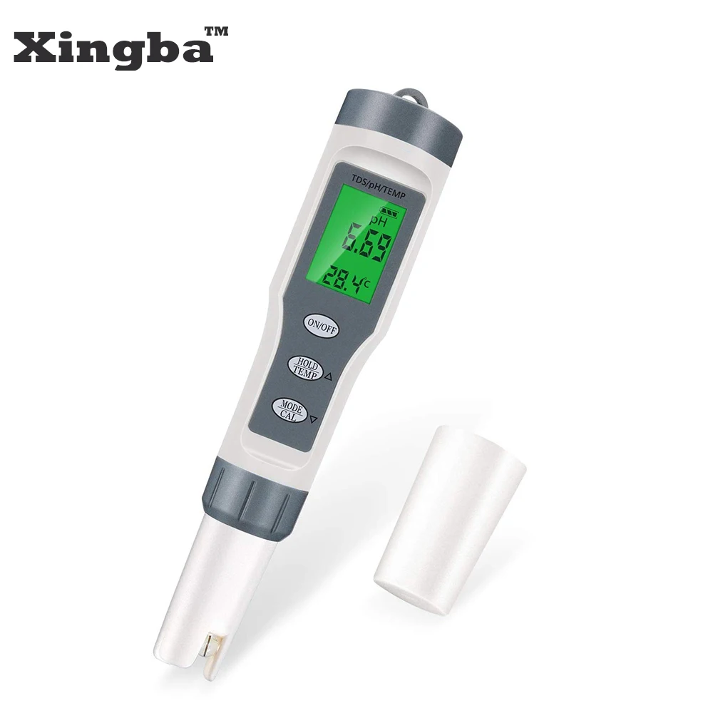 XINGBA Portable Digital PH Meter 0.00-14.0 PH Tester TDS