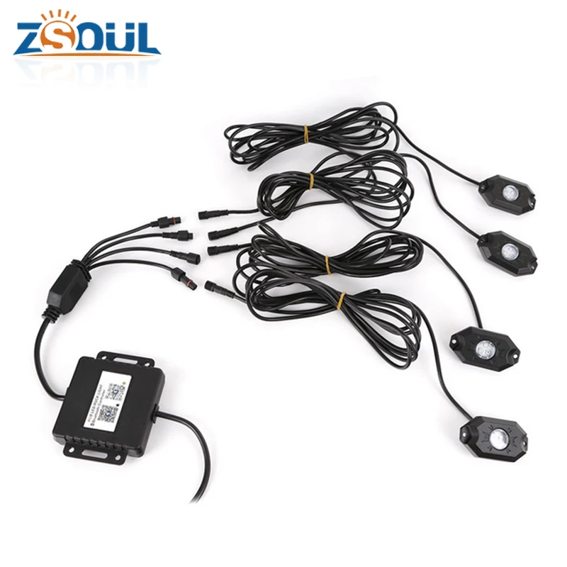 Разноцветные светодиодные подсветки 3x3 Вт RGB подсветка rock lights для