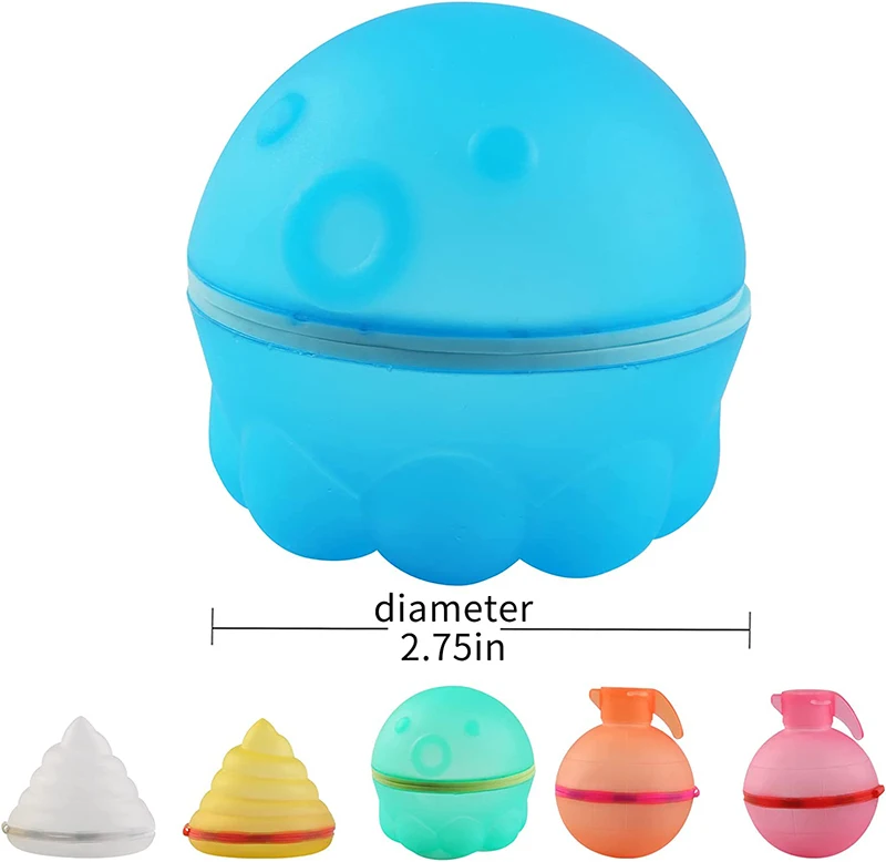 Reusable Water Balloons with Mesh Bag Latex-Free Silicone Quick Self-Sealing Water Bomb Splash Fun for Kids Adults