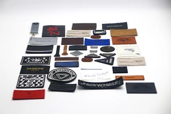 Wholesale Sew on Custom Private Reflective Brand Name Logo Design PU Leather Embossed Badge for