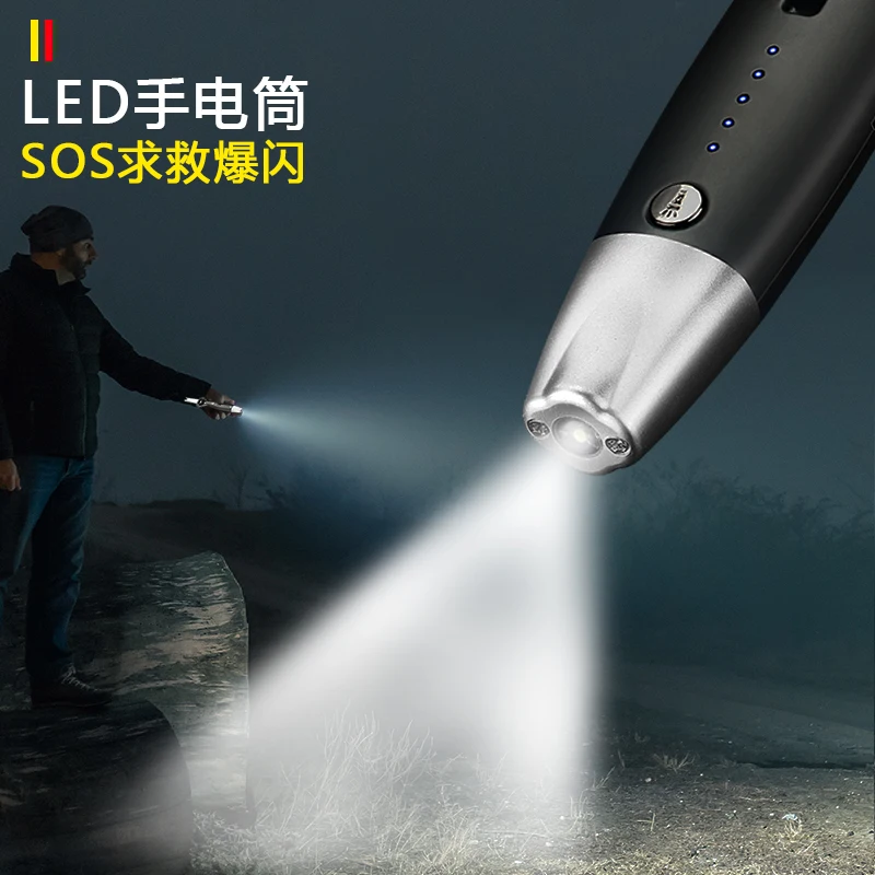 Factory Direct Sale Multi-function Arc USB Electric  Kitchen Lighter Candle Lighter and Led flashlight Lighter With Beer Opener