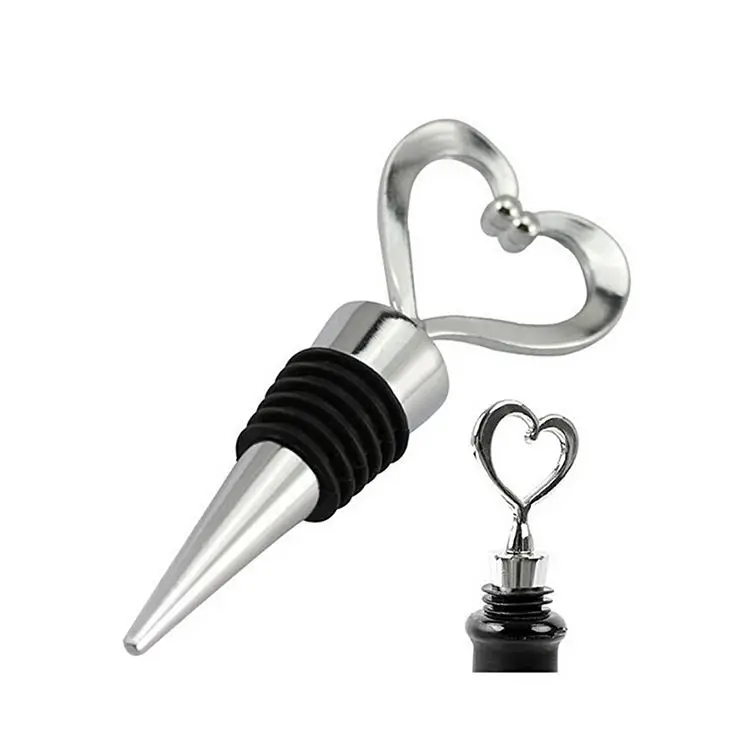 2022 Top Seller New Design Zinc Alloy Love Heart Shape Wine Stopper Bar Supplies Fresh Plug Bottle Wedding Favor Decoration Tool