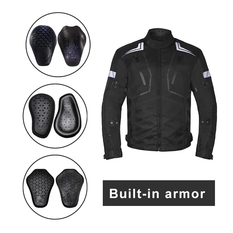 The new Waterproof Motocross Jacket Polyester 600D Full Body Protective Gear Motorcycle Jacket For Autumn Winter