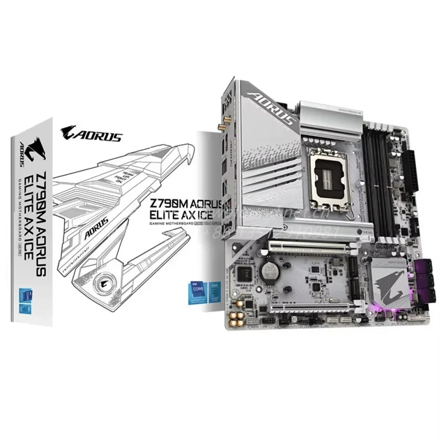 GIGA BYTE Z790M AORUS ELITE AX материнская плата для льда DDR5 LGA новая 1700 MATX игрового настольного ПК компьютера Wi-Fi 6E AX211