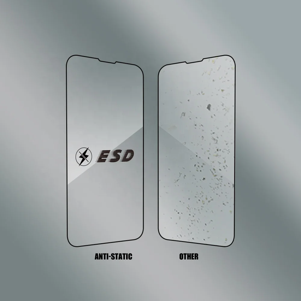 Антистатическое закаленное стекло ESD для защиты экрана, оптовая продажа, тонкая твердость 9H для Iphone 13, Антистатическая Защита экрана