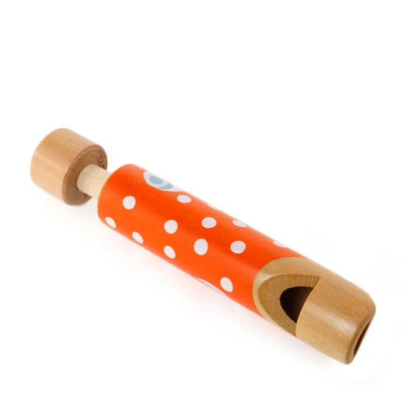 Wooden Children Slide Whistle Colorful Print Whistle Toys Funny Kids Music Toys