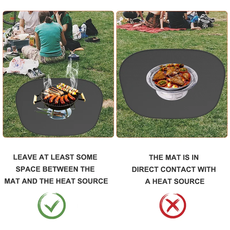 24 30 32 36 39 40 & 48 Inch round Fireproof Fire Pit Mat Fabric with Aluminium Foil for Patio Deck Lawn Grass Iron Outdoor Use