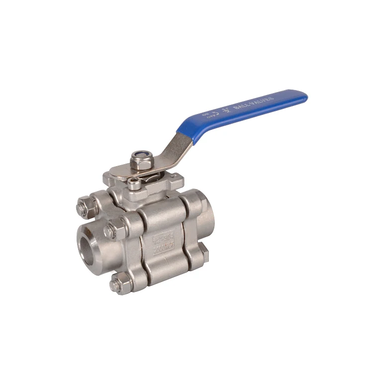 Stainless Steel SS316 or SS304 2000psi 3 Pieces Heavy Forged Butt Weld Ball Valve