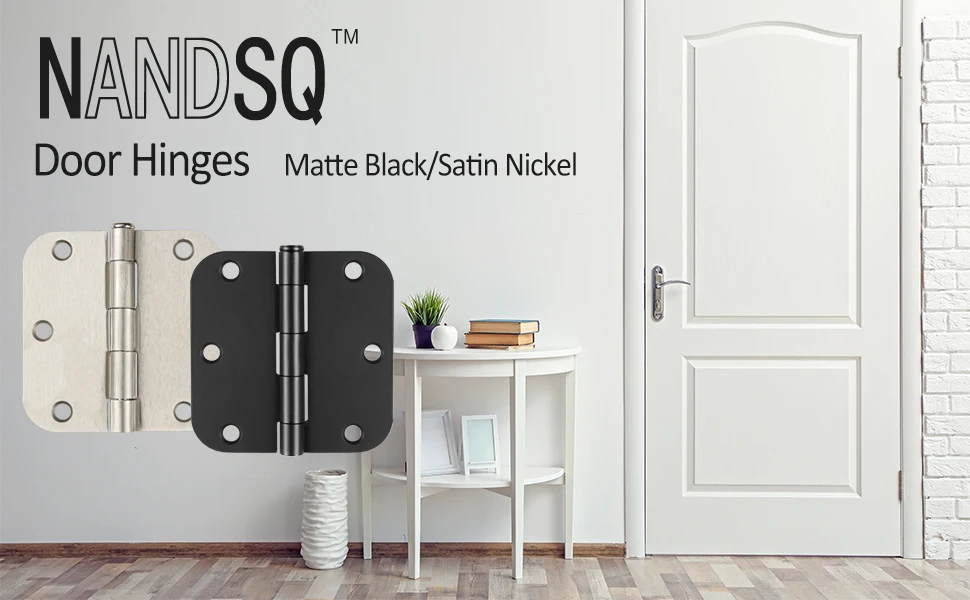 Популярный американский шарнир, закругленные углы 3,5 дюйма x 3,5 дюйма 5/8 дюйма, Плоские Железные петли с радиусом для дверей шкафов, матовый черный